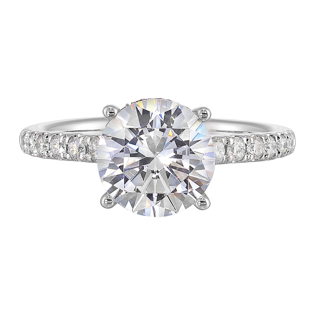 14Kt White Semi Mount 3/8Ctw For 2Ctw Round Center