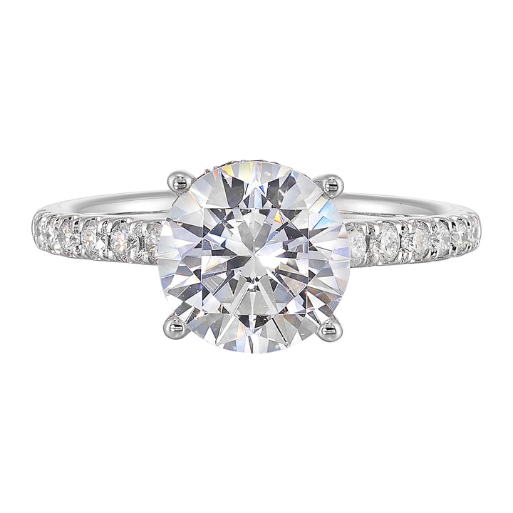 14Kt White Semi Mount 3/8Ctw For 2Ctw Round Center