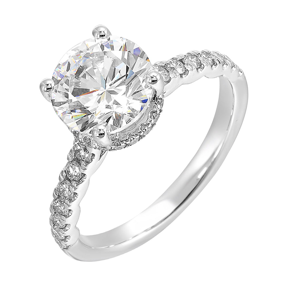 14Kt White Semi Mount 1/2Ctw For 3Ctw Round Center