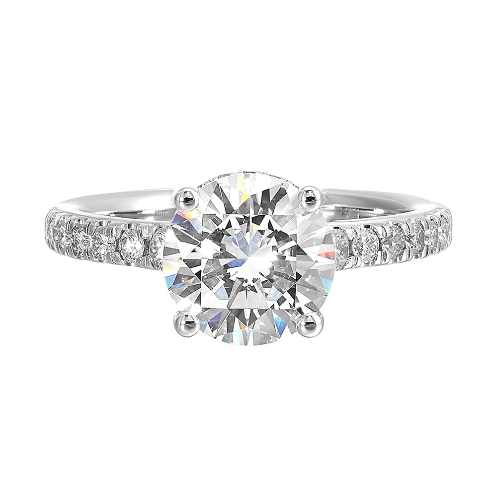 14Kt White Semi Mount 1/2Ctw For 3Ctw Round Center