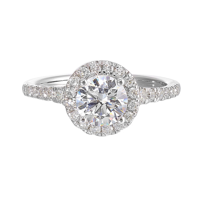 14Kt White Semi Mount 1/2Ctw For 1Ctw Round Center