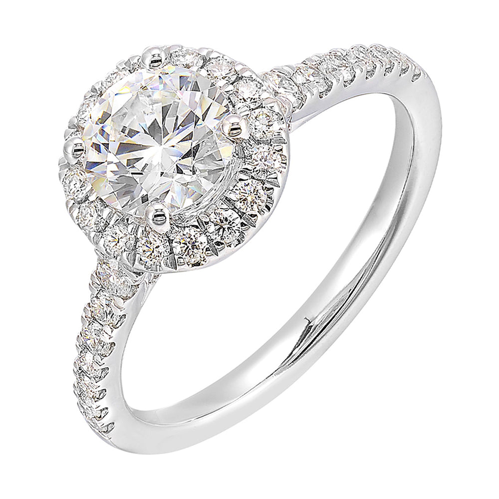14Kt White Semi Mount 5/8Ctw For 1 1/2Ctw Round Center