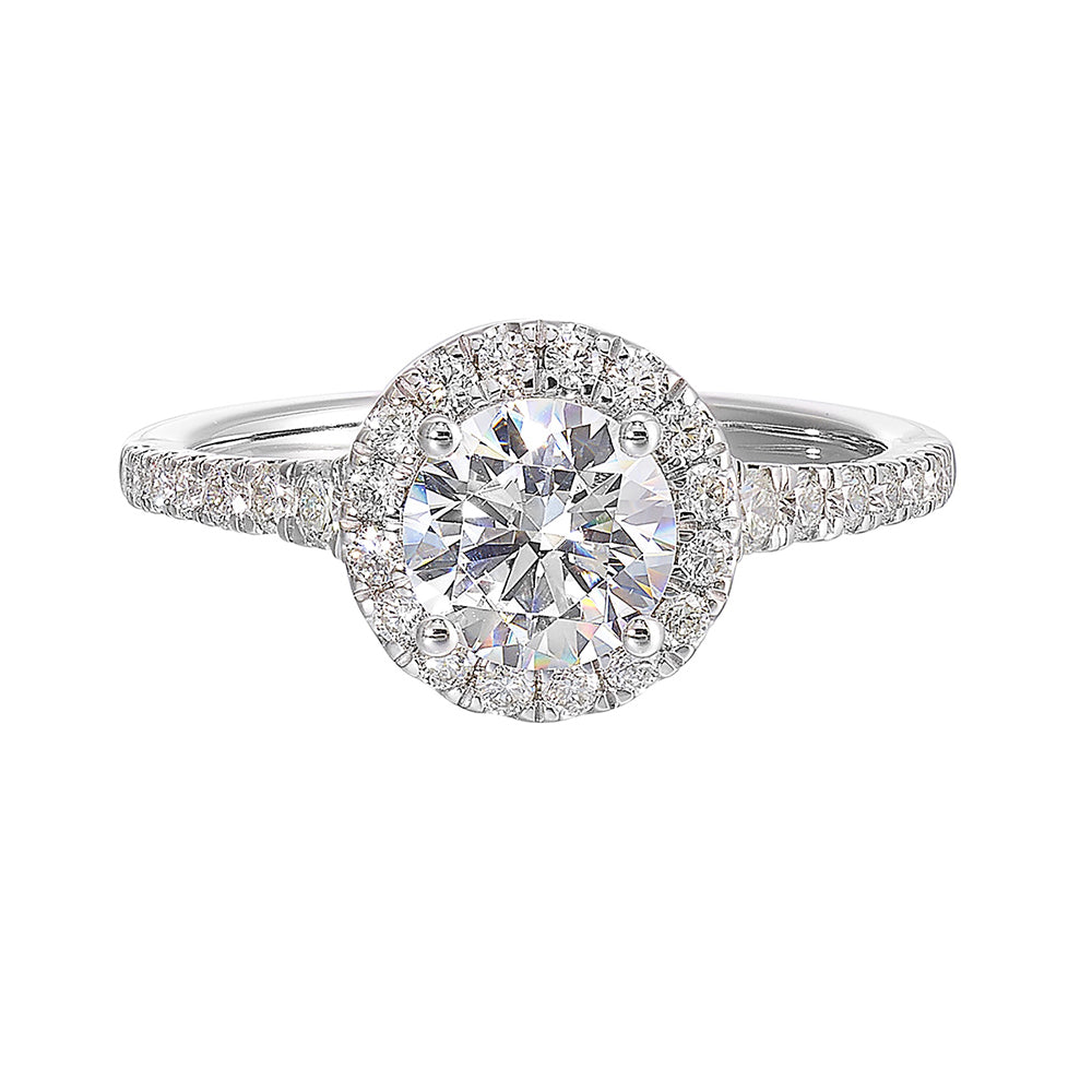 14Kt White Semi Mount 5/8Ctw For 1 1/2Ctw Round Center