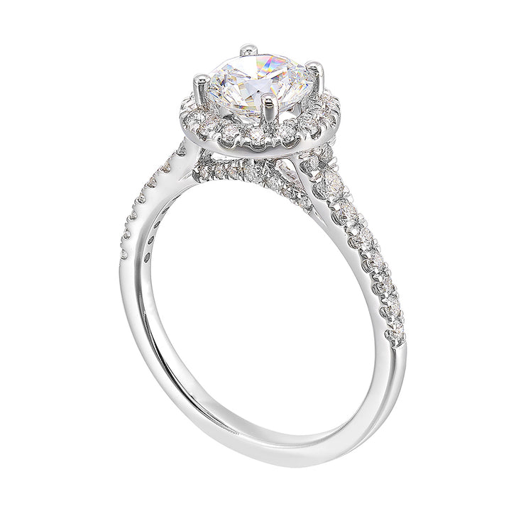 14Kt White Semi Mount 5/8Ctw For 2Ctw Round Center