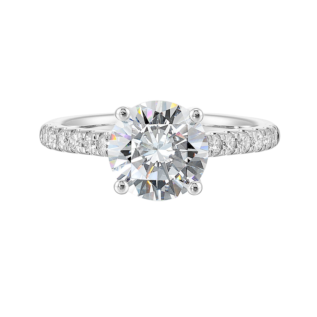 14Kt White Semi Mount 1/2Ctw For 2Ctw Round Center