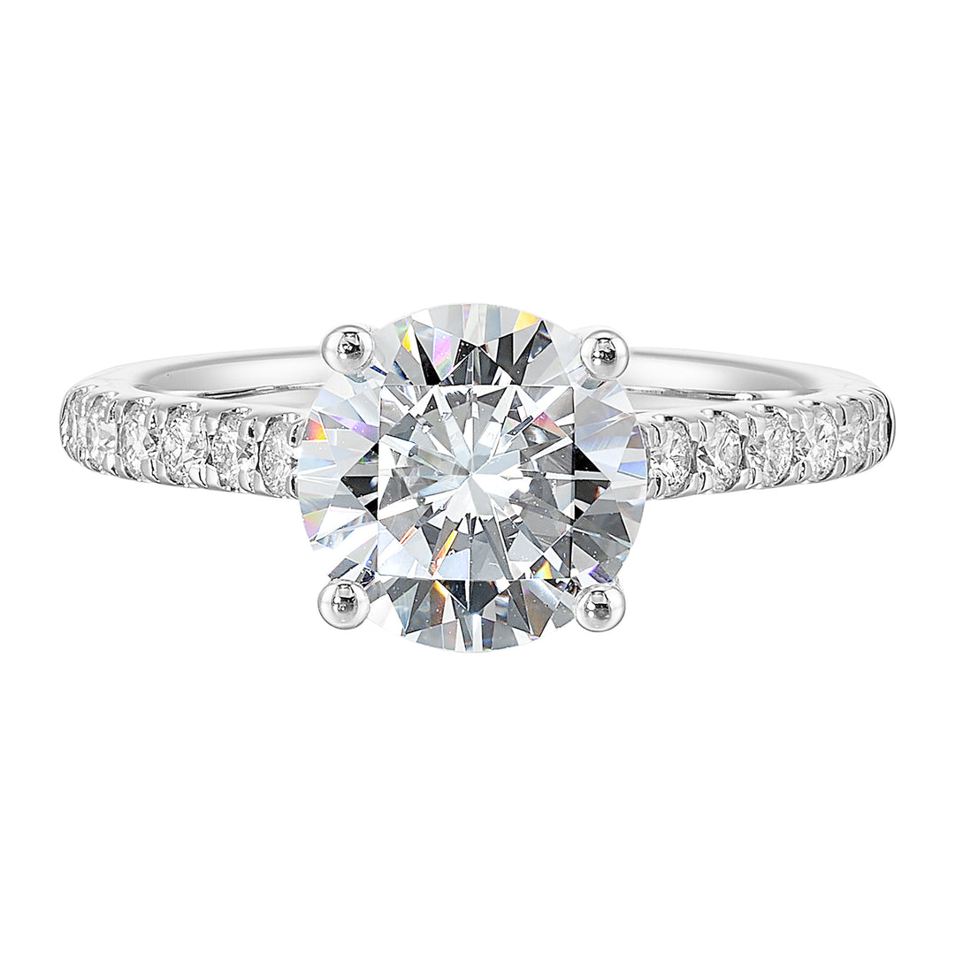 14Kt White Semi Mount 1/2Ctw For 2Ctw Round Center