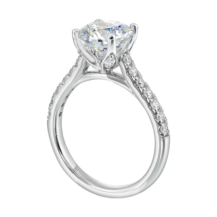 14Kt White Semi Mount 1/2Ctw For 2Ctw Round Center