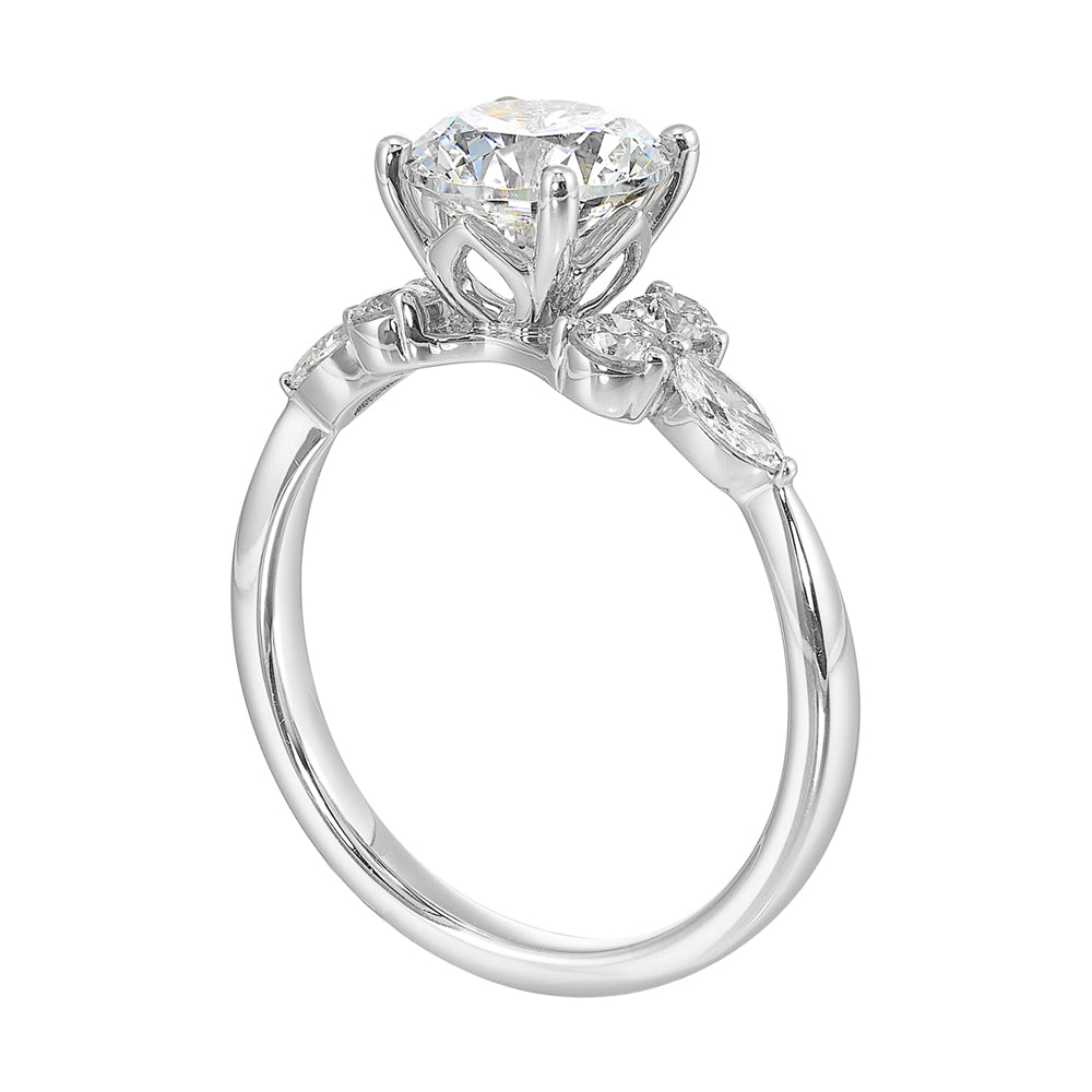 14Kt White Semi Mount 5/8Ctw For 2Ctw Round Center