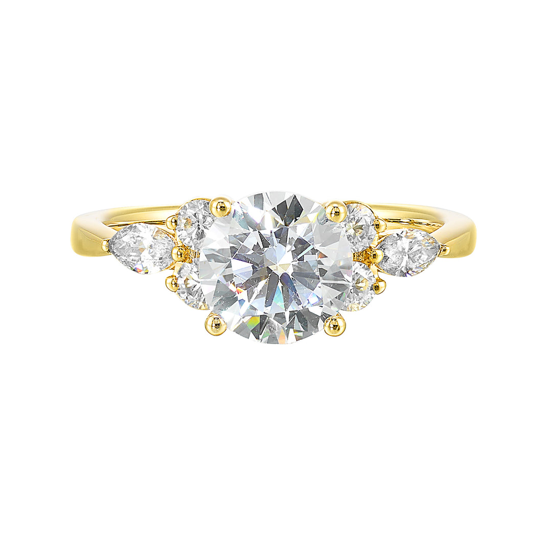 14Kt Yellow Semi Mount 5/8Ctw For 2Ctw Round Center