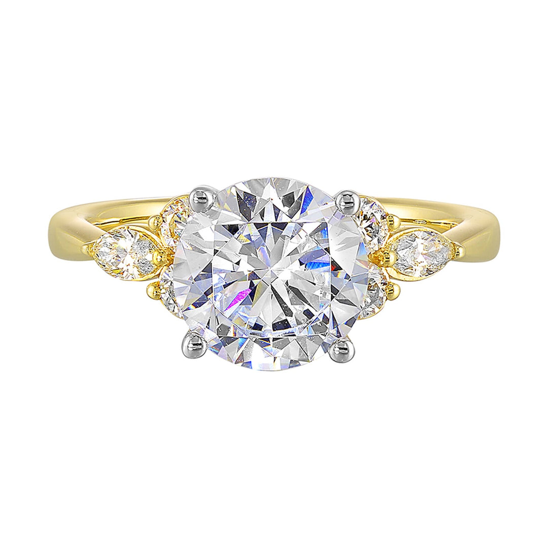 14Kt White Yellow Semi Mount 5/8Ctw For 2Ct Round Center