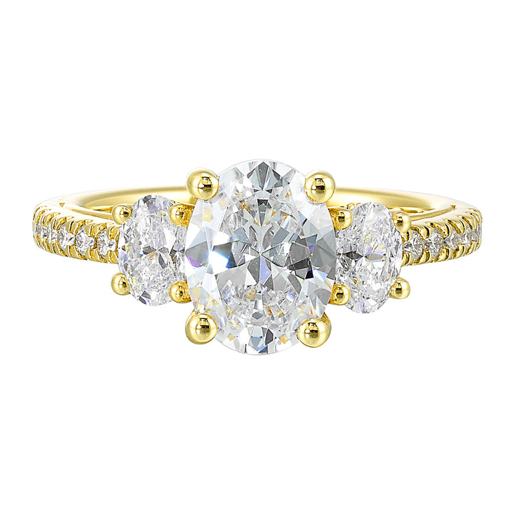 14Kt Yellow Semi Mount 7/8Ctw For 2Ctw Oval Center