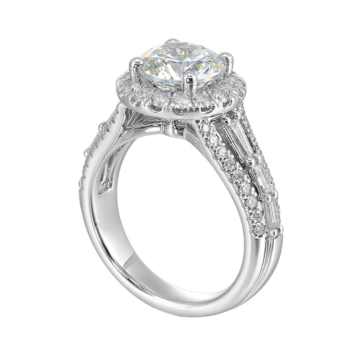 14Kt White Semi Mount 1Ctw For 2Ctw Round Center