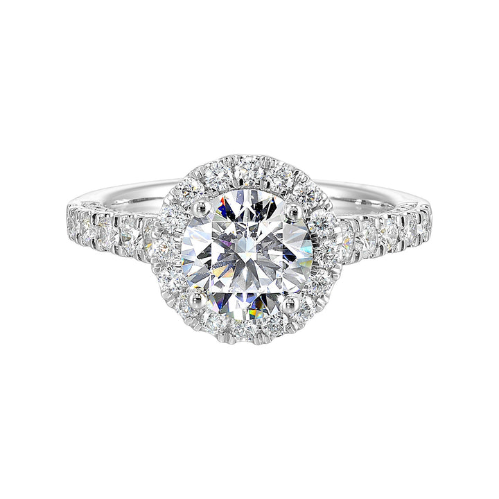 14Kt White Semi Mount 7/8Ctw For 1 1/2Ctw Round Center