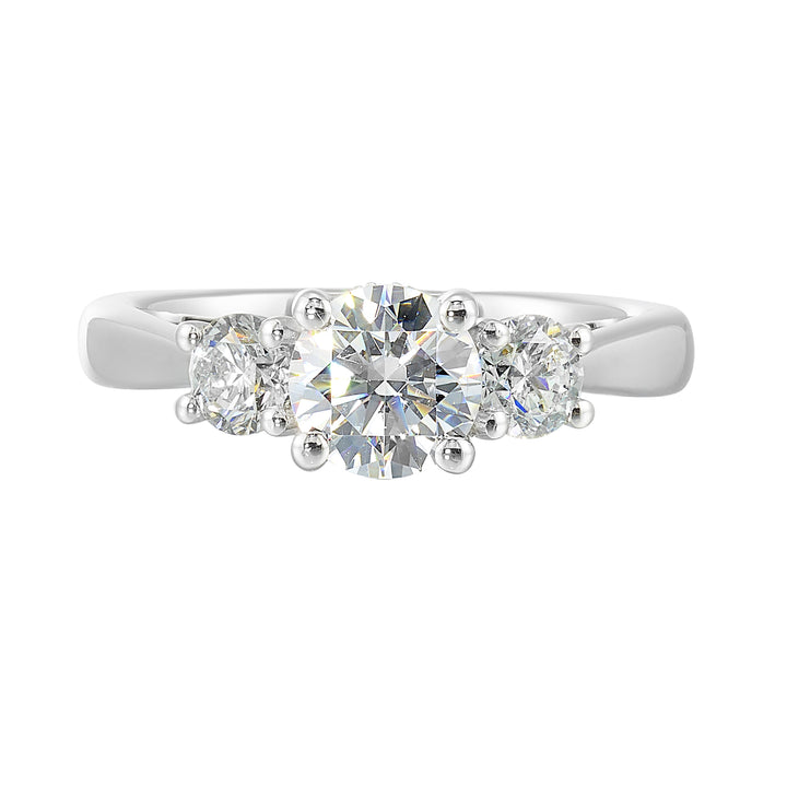 14Kt White Semi Mount 3/4Ctw For 1Ctw Round Center