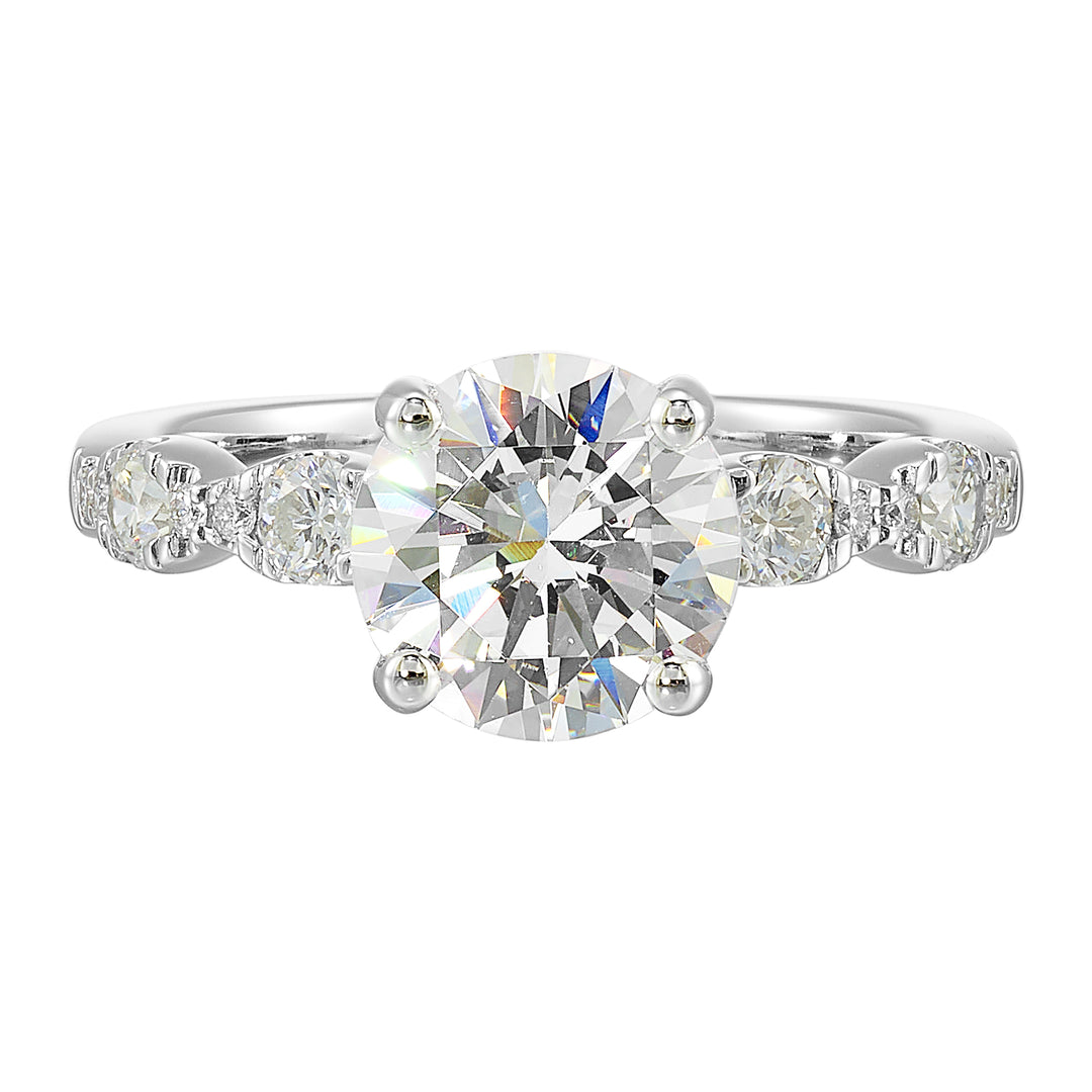 14Kt White Semi Mount 3/8Ctw For 2Ctw Round Center