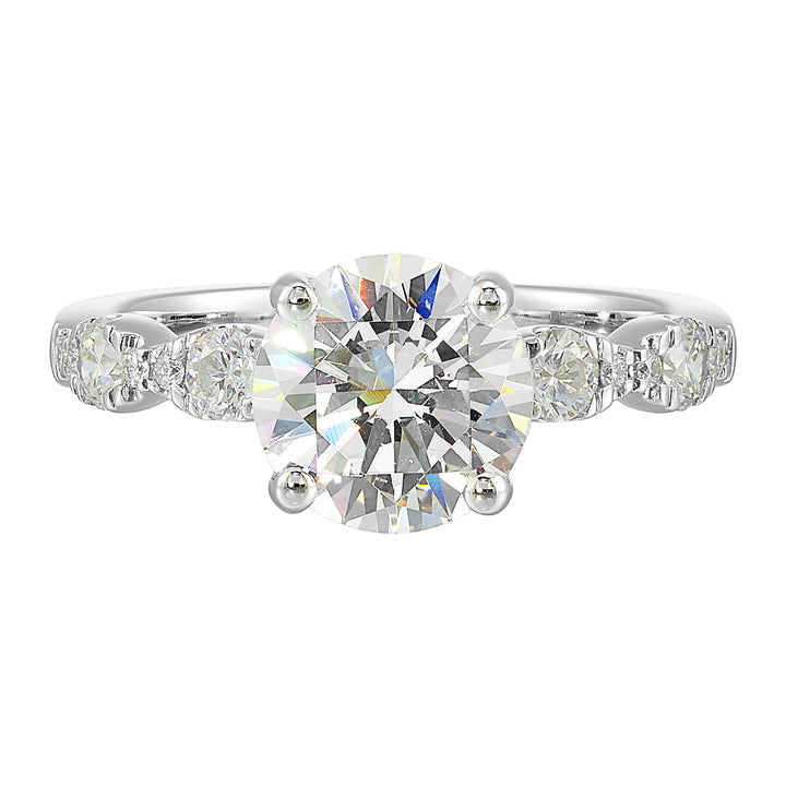 14Kt White Semi Mount 3/8Ctw For 2Ctw Round Center