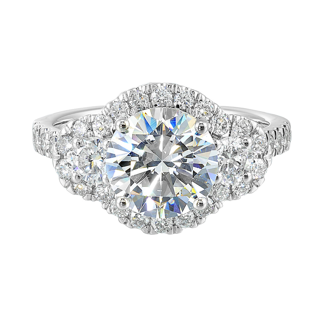 14Kt White Semi Mount 1Ctw For 2Ctw Round Center