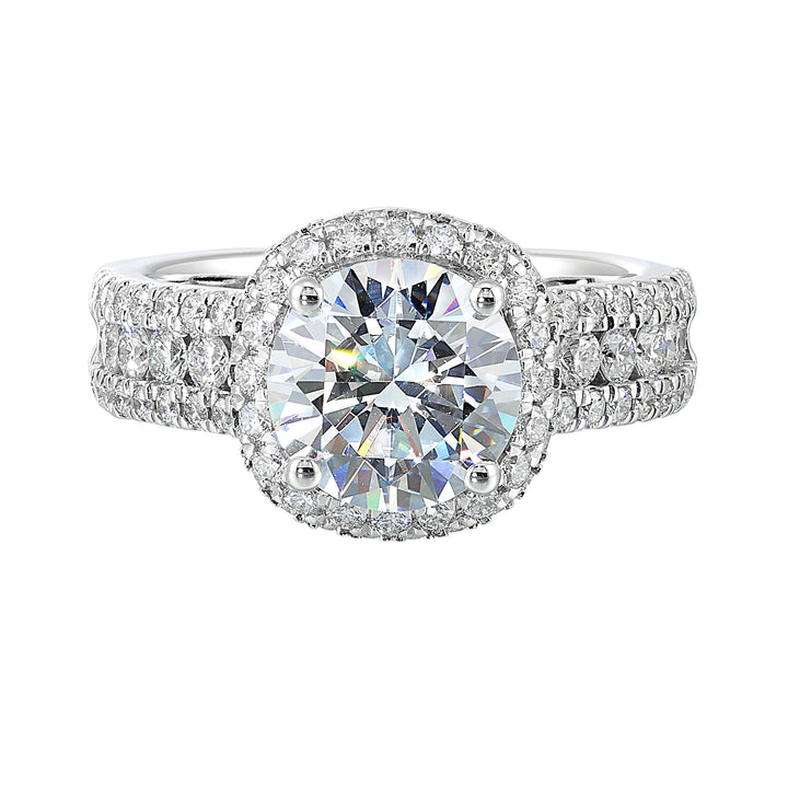 14Kt White Semi Mount 1Ctw For 2Ctw Round Center