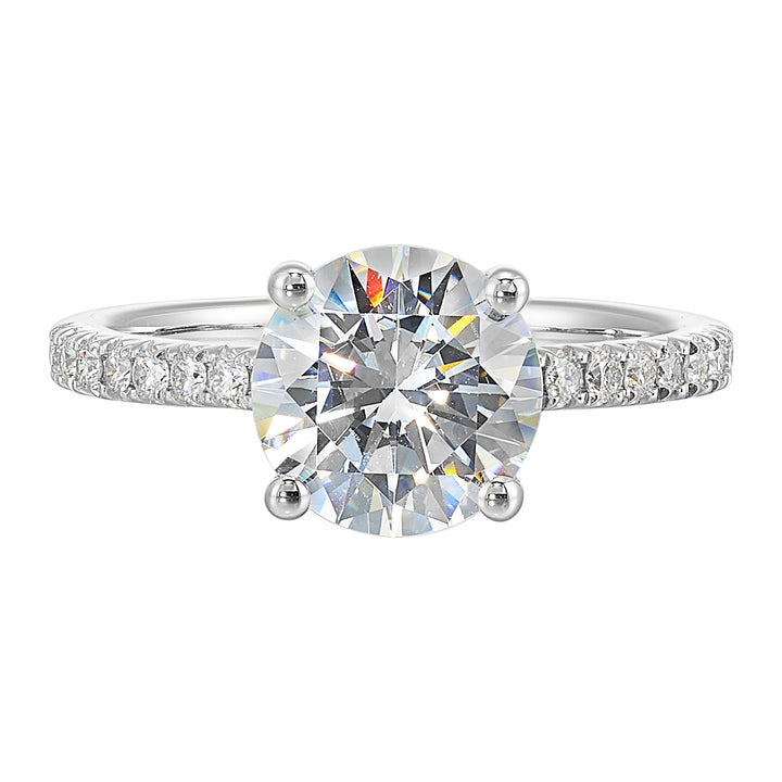 14Kt White Semi Mount 1/5Ctw For 2Ctw Round Center
