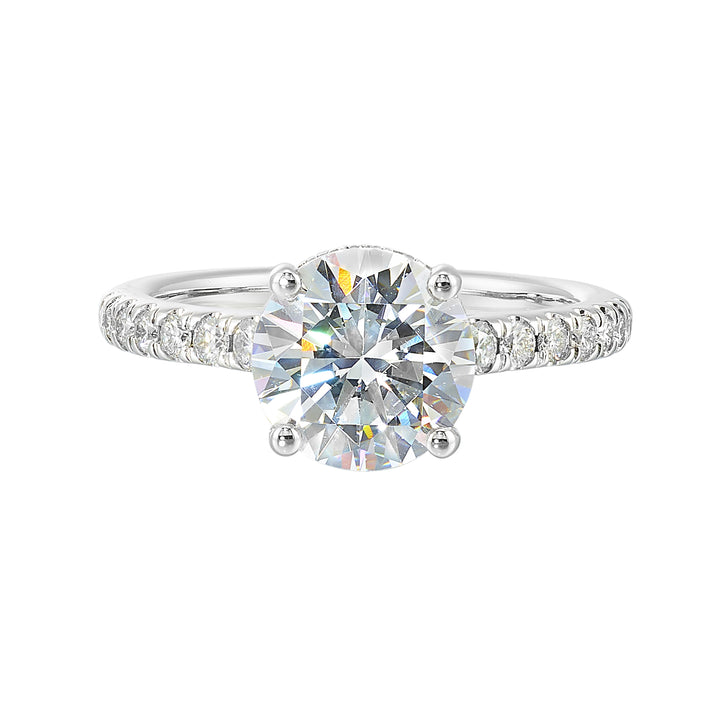14Kt White Semi Mount 1/2Ctw For 2Ctw Round Center