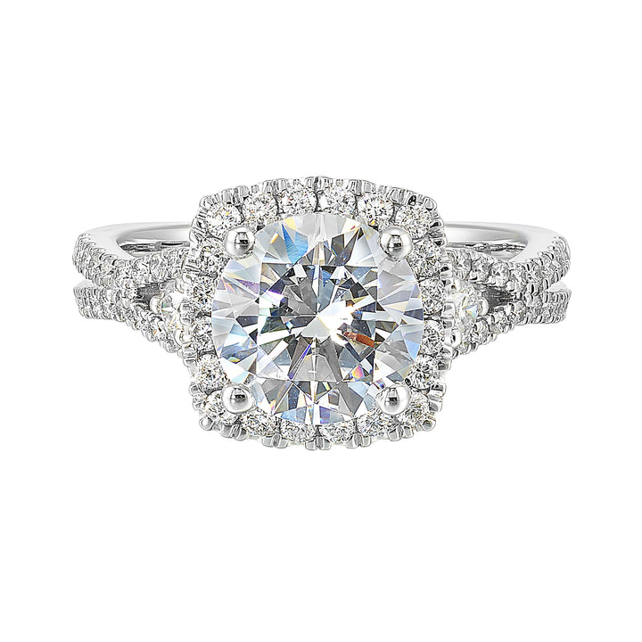 14Kt White Semi Mount 5/8Ctw For 2Ctw Round Center