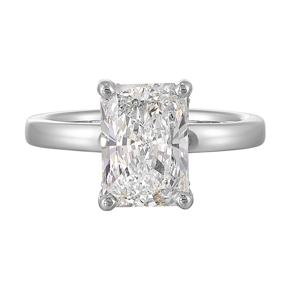 14Kt White Semi Mount 1/20Ctw For 3Ctw Radiant Center