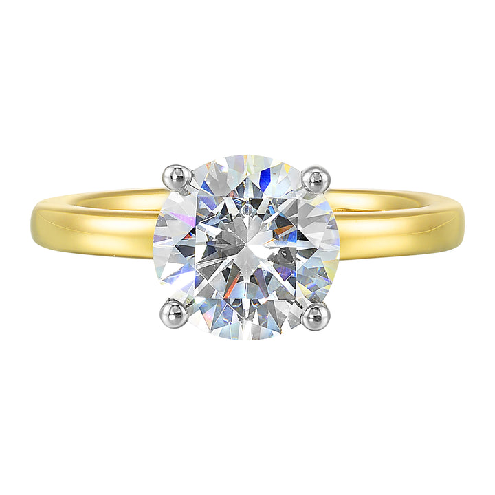 14Kt White Yellow Semi Mount 1/20Ctw For 2Ct Round Center