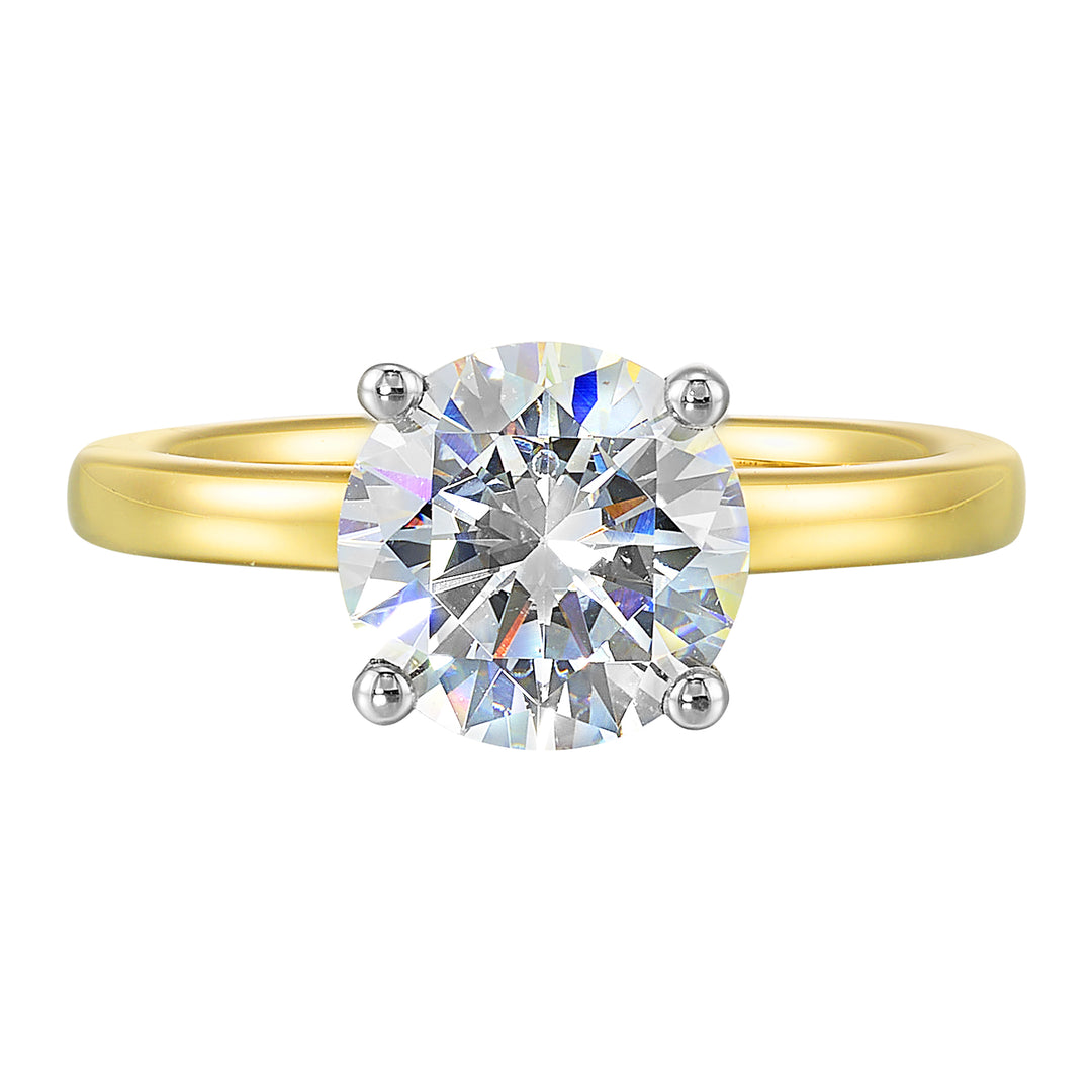 14Kt White Yellow Semi Mount 1/15Ctw For 3Ct Round Center