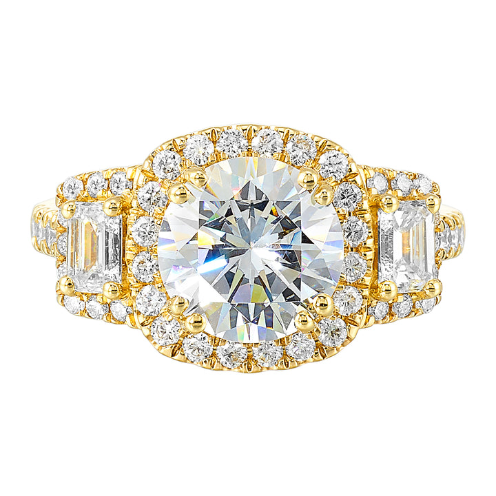 14Kt Yellow Semi Mount 1 1/6Ctw For 2Ctw Round Center