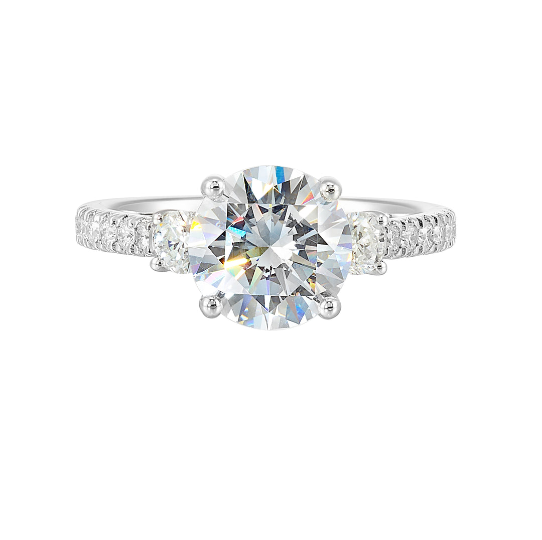 14Kt White Semi Mount 1/2Ctw For 2Ctw Round Center