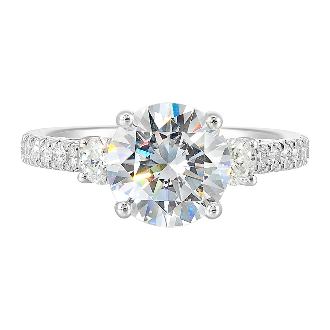 14Kt White Semi Mount 1/2Ctw For 2Ctw Round Center