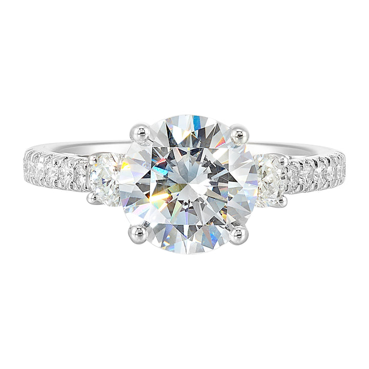 14Kt White Semi Mount 1/2Ctw For 2Ctw Round Center
