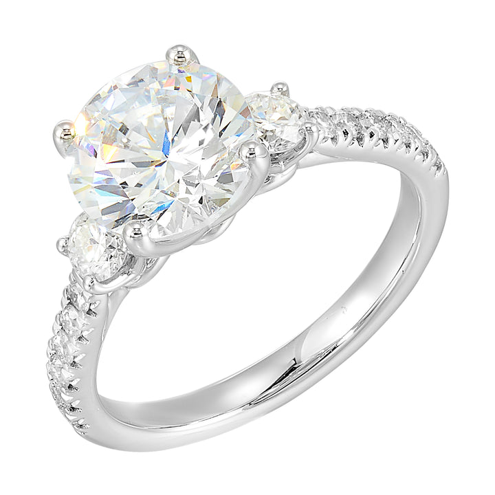 14Kt White Semi Mount 1/2Ctw For 2Ctw Round Center