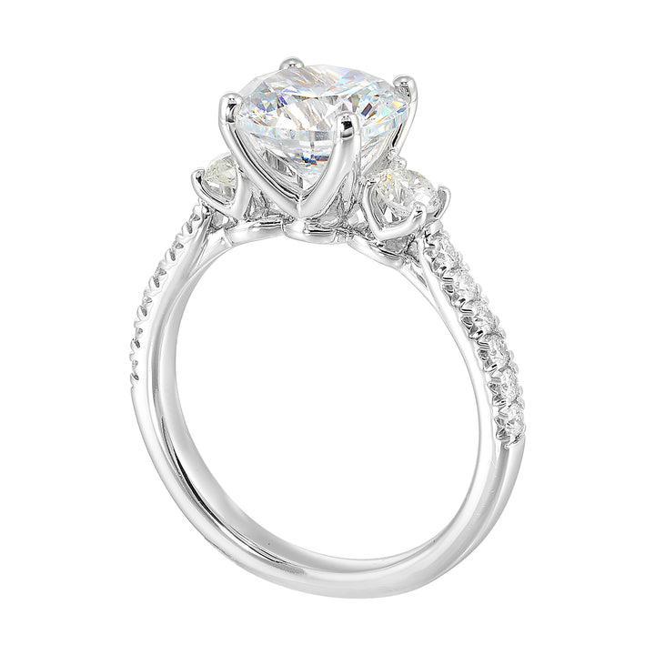 14Kt White Semi Mount 1/2Ctw For 2Ctw Round Center