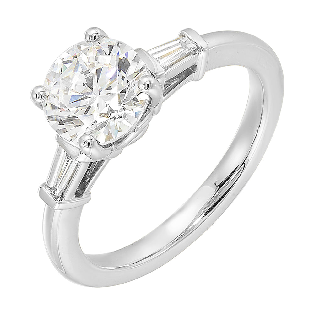 14Kt White Semi Mount 1/7Ctw For 1 1/2Ct Round Center