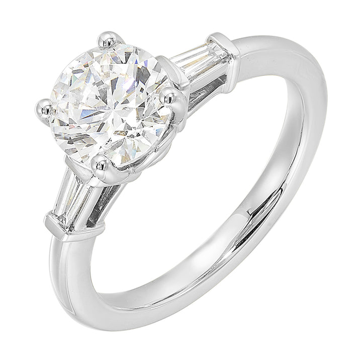 14Kt White Semi Mount 1/7Ctw For 1 1/2Ct Round Center
