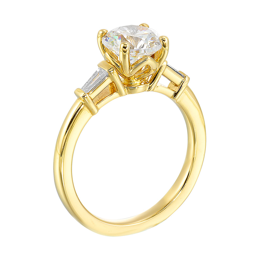 14Kt Yellow Semi Mount 1/8Ctw For 2Ct Round Center