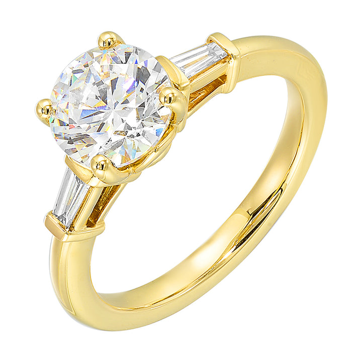 14Kt Yellow Semi Mount 1/8Ctw For 2Ct Round Center