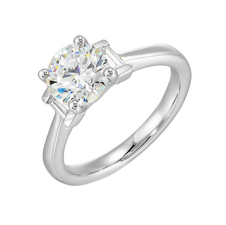 14Kt White Semi Mount 1/3Ctw For 1 1/2Ctw Round Center
