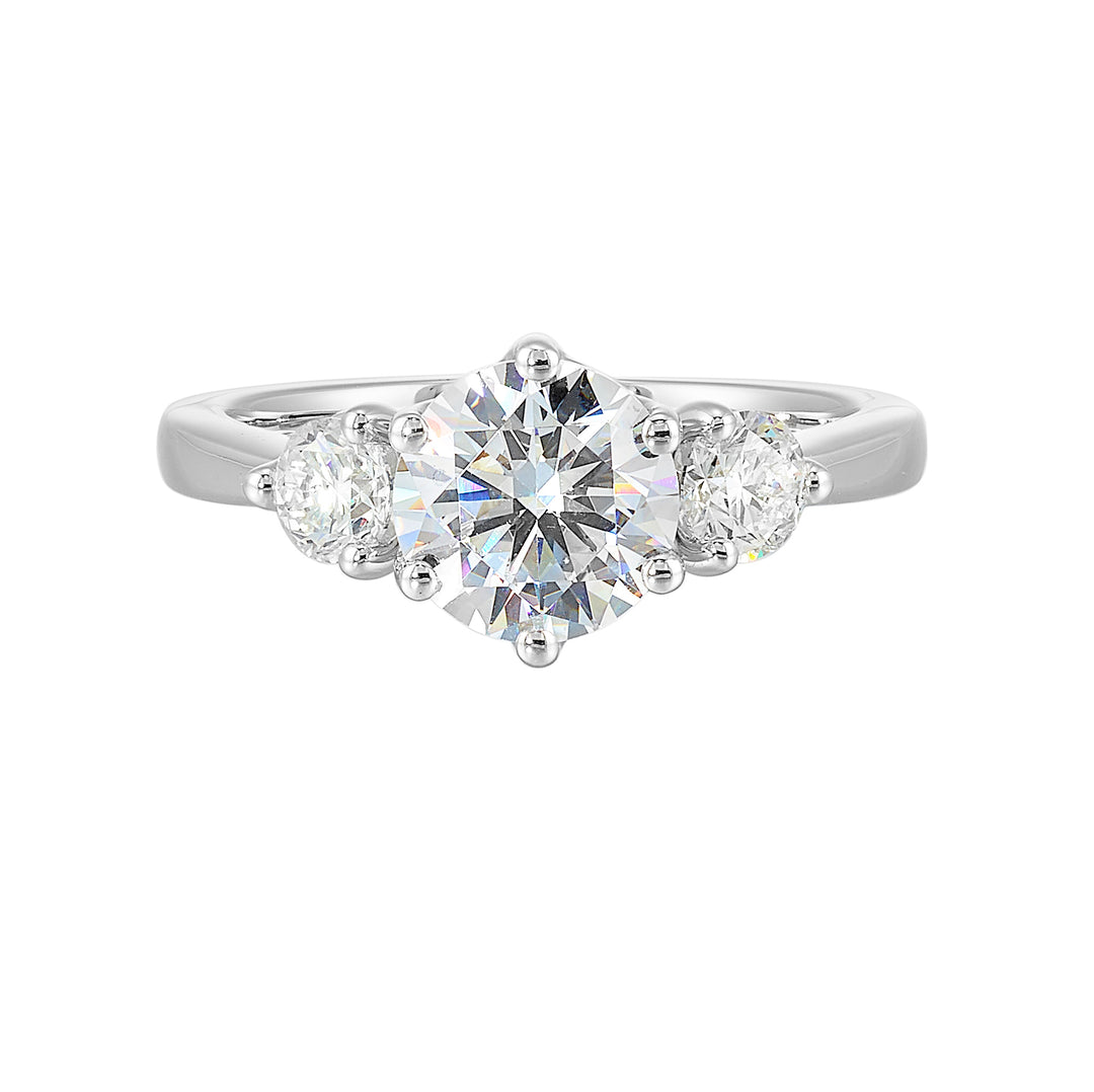 14Kt White Semi Mount 5/8Ctw For 1 1/2Ctw Round Center