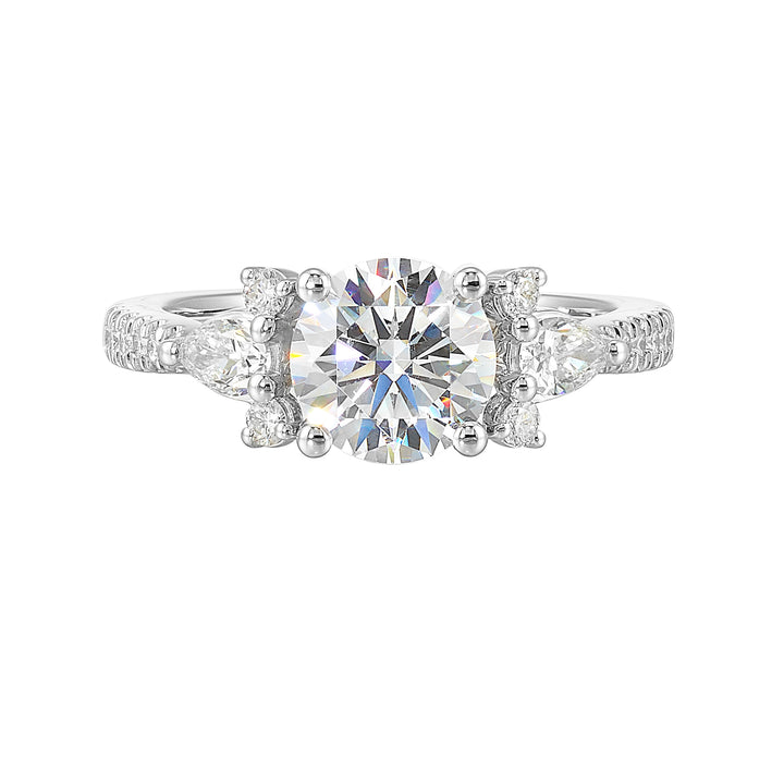 14Kt White Semi Mount 1/2Ctw For 1 1/2Ctw Round Center