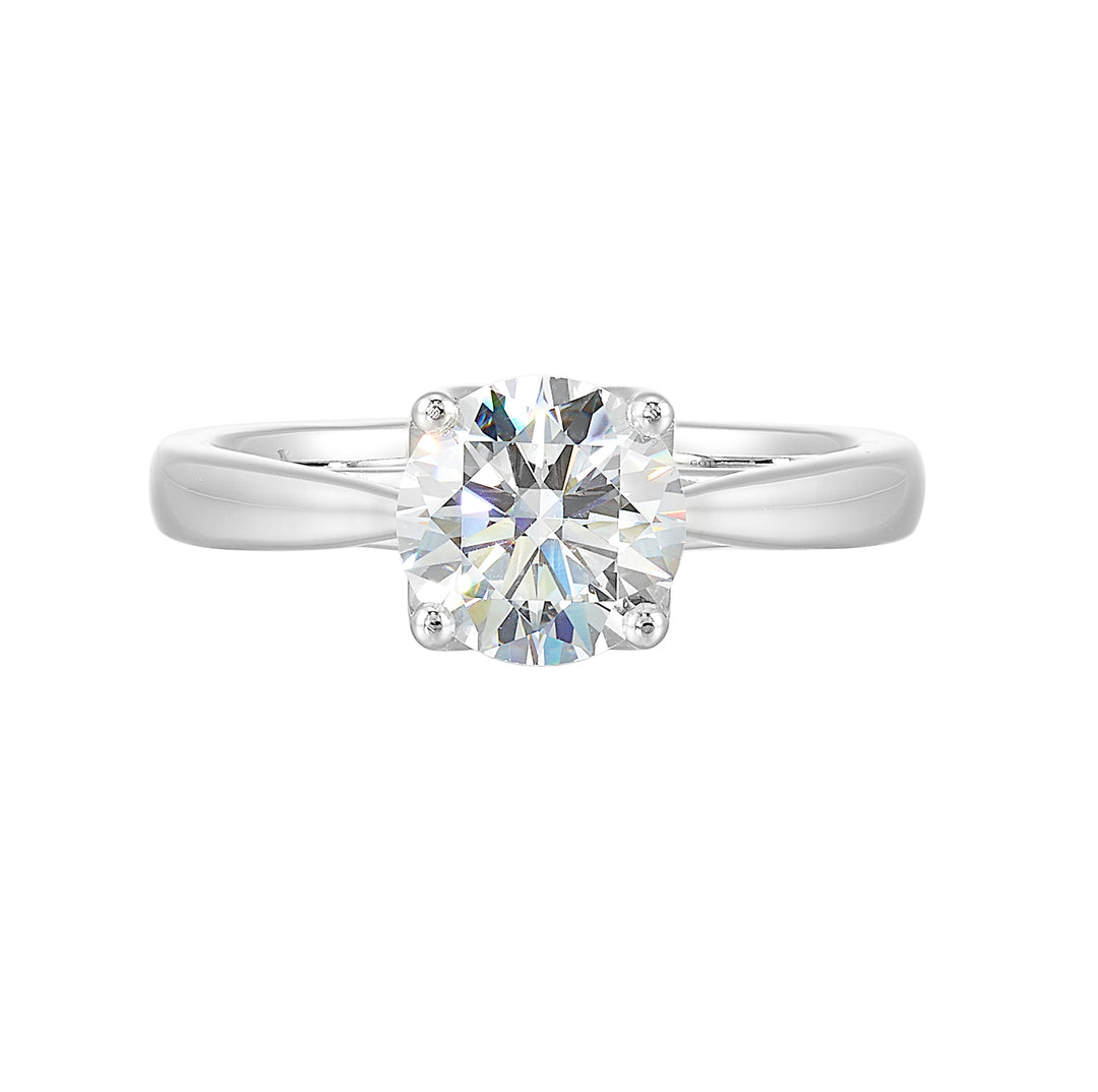 14Kt White Semi Mount For 1 1/2Ctw Round Center