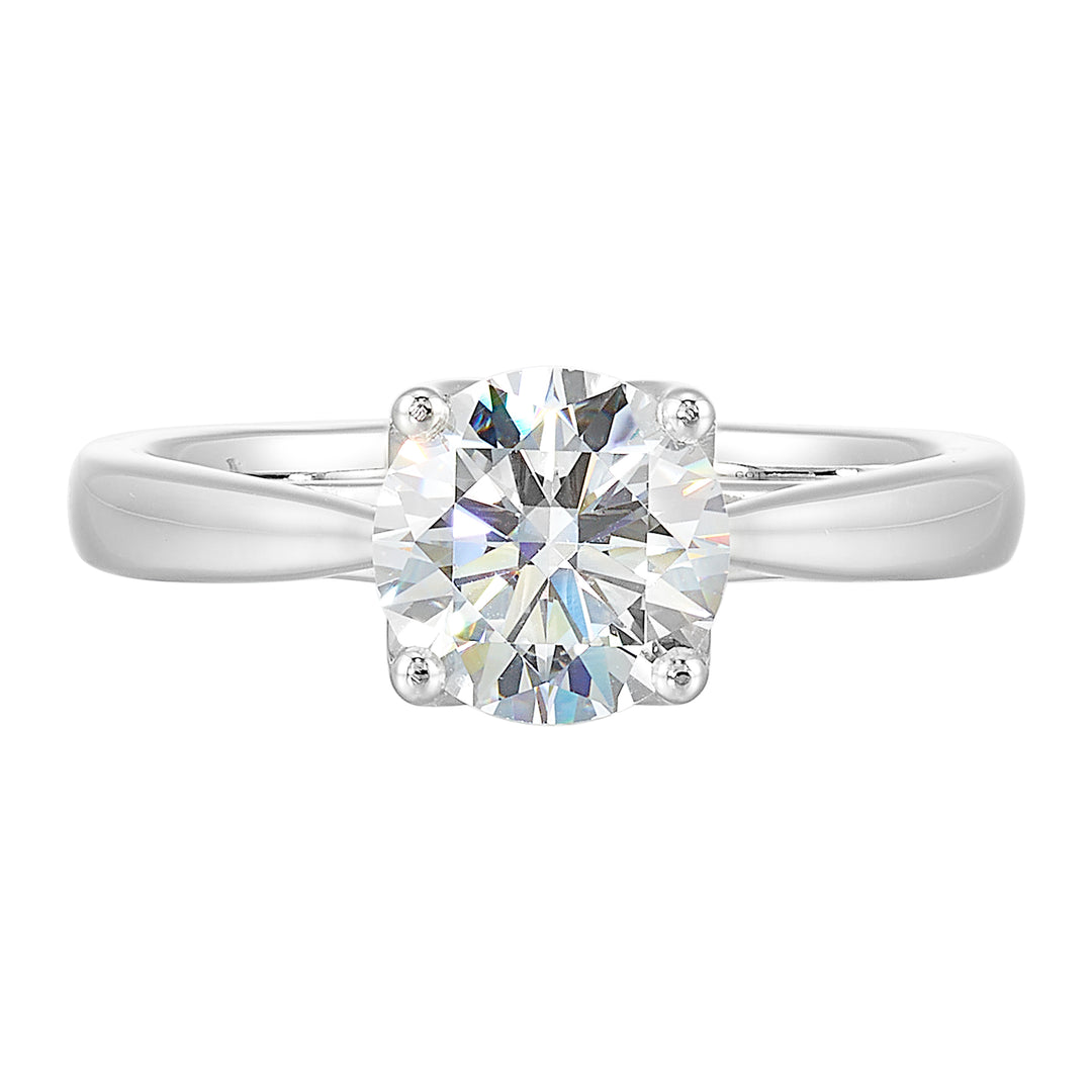 14Kt White Semi Mount For 1 1/2Ctw Round Center