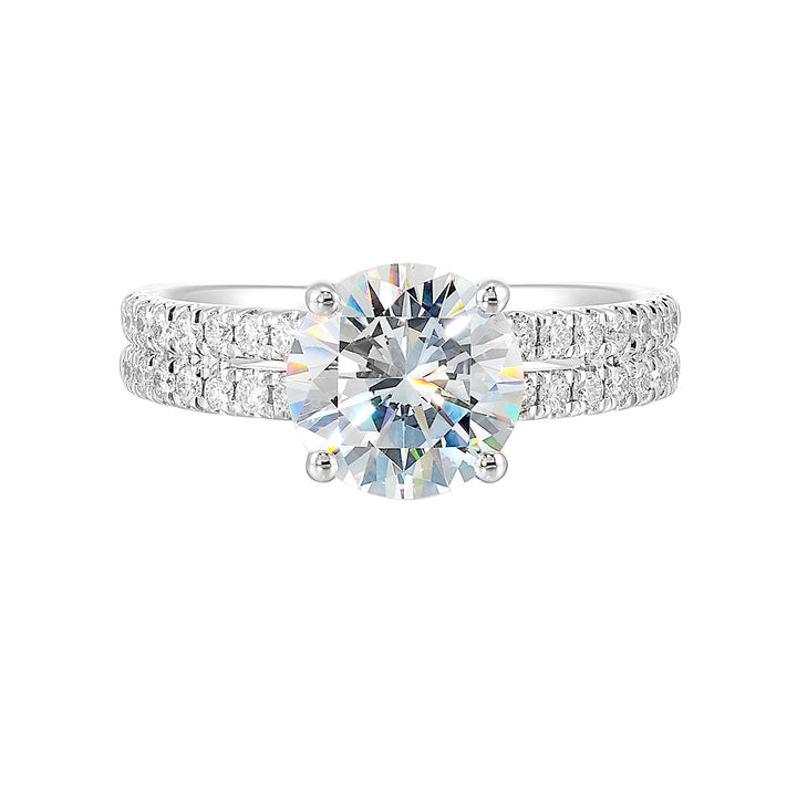14Kt White Semi Mount 1/2Ctw For 2Ctw Round Center