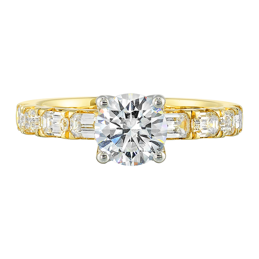 14Kt Yellow Semi Mount 5/6Ctw For 2Ct Round Center