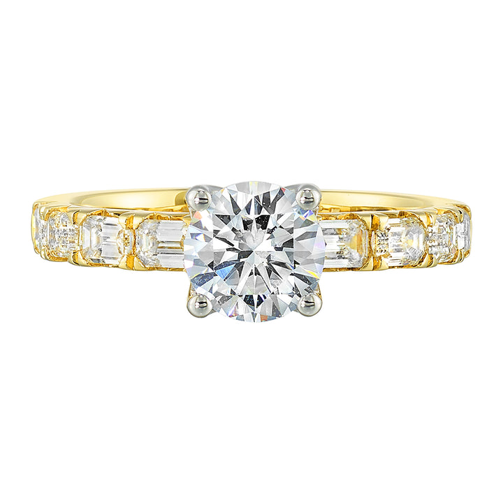 14Kt Yellow Semi Mount 5/6Ctw For 2Ct Round Center