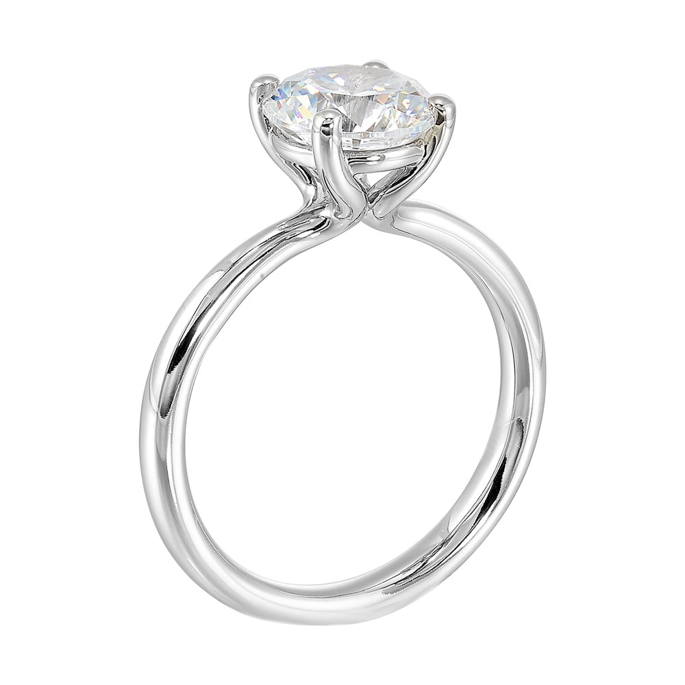 14Kt White Semi Mount For 2Ctw Round Center