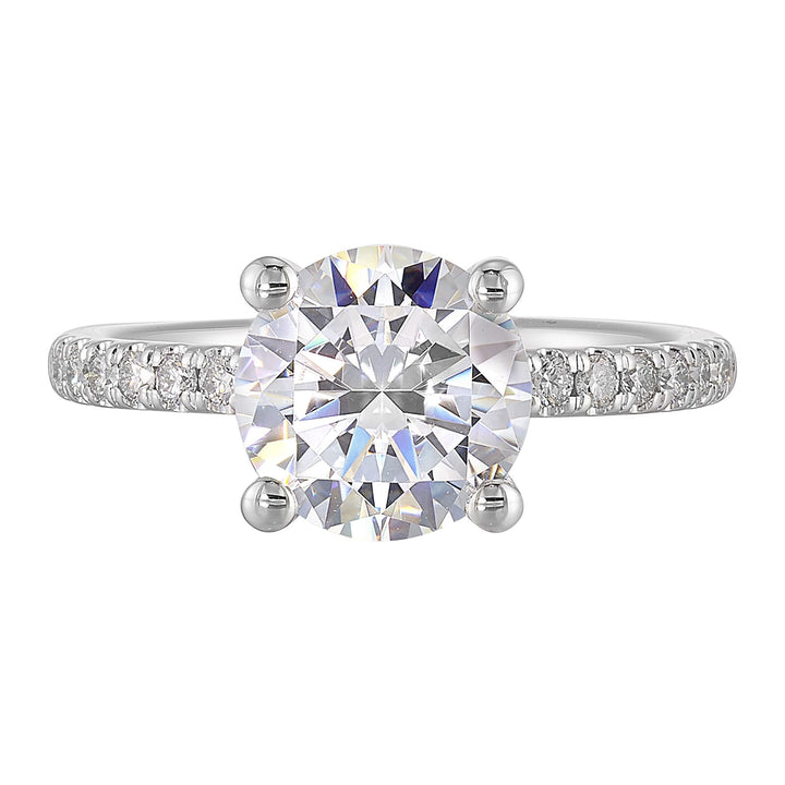 14Kt White Semi Mount 1/5Ctw For 1Ct Round Center