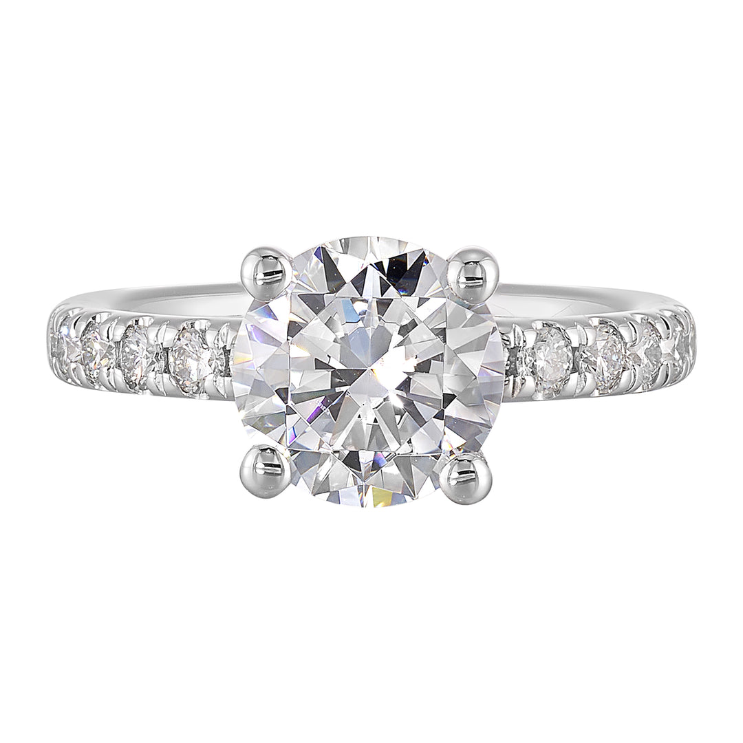 14Kt White Semi Mount 3/8Ctw For 2Ct Round Center