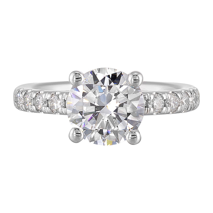 14Kt White Semi Mount 3/8Ctw For 2Ct Round Center